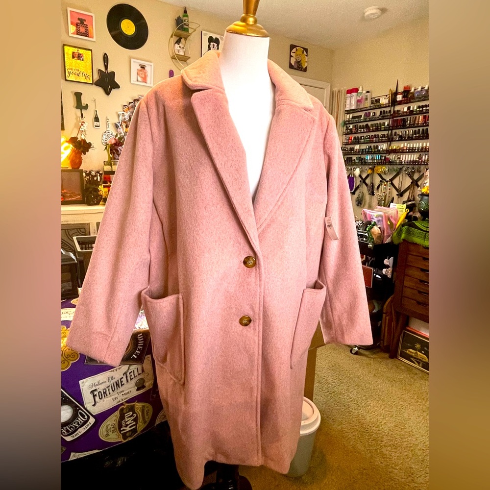 Old Navy Pink Woman’s Peacoat size 2x NWT